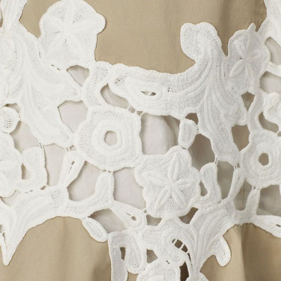 Derek Lam Khaki Lace V-Neck Dress Like New - Picture 4 of 16